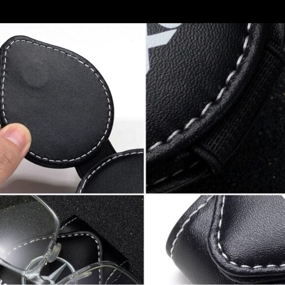 Toyota Sunglass Holder for Car with Logo Black Leather NWT - Picture 8 of 9